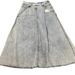 NWT Vintage Jordache Acid Wash Denim Skirt With wide-leg kulot style Size: 12